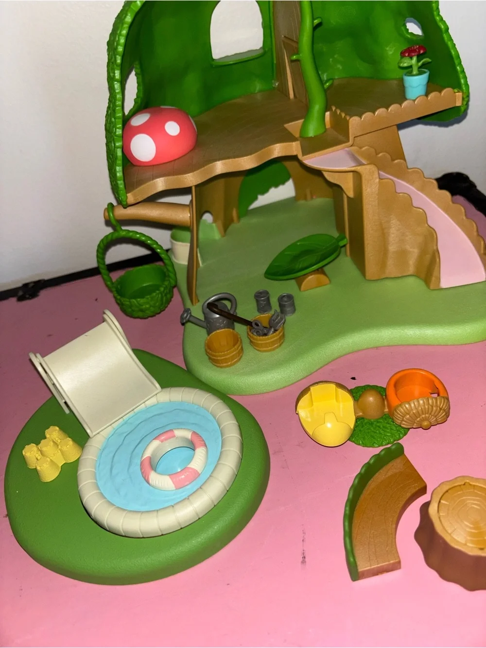 Calico Critters Sylvanian Families Fairy Secret Tree House Baby Pool Accessories
